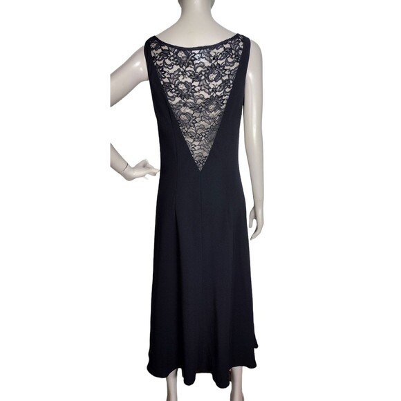 VTG 90's Y2K Maggie London Sleeveless Black Bias Maxi Dress Rear Lace Detailing - Picture 2 of 8